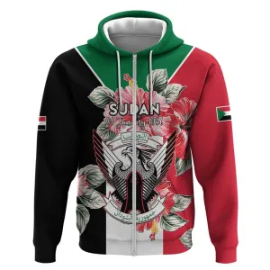 Personalized Afro Sudan Zip Hoodie Happy Independence Day LT15