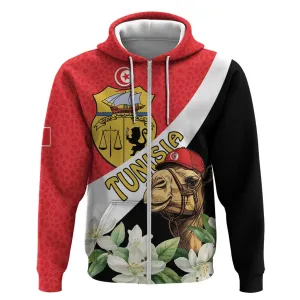 Personalized Afro Tunisia Zip Hoodie Camelus Dromedarius With Jasmine LT15