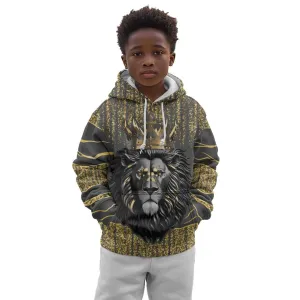 Personalized Black and Gold Lion Africa Kid Hoodie DT03