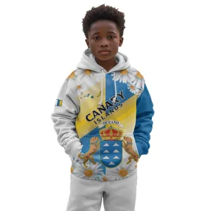 Personalized Canary Islands Kid Hoodie Coat Of Arms Argyranthemum Frutescens LT15