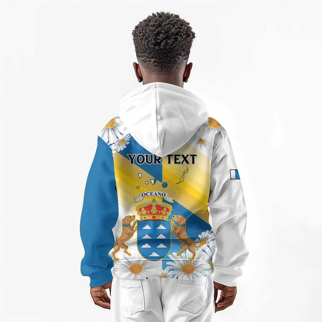 Personalized Canary Islands Kid Hoodie Coat Of Arms Argyranthemum Frutescens LT15