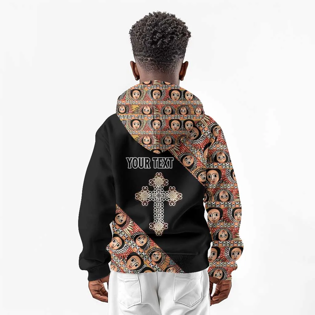 Personalized Ethiopia Kid Hoodie Ethiopian Orthodox Church Angel Black Color LT15