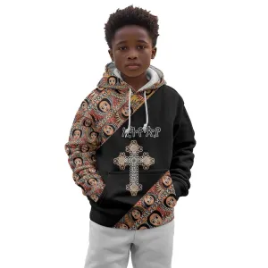 Personalized Ethiopia Kid Hoodie Ethiopian Orthodox Church Angel Black Color LT15