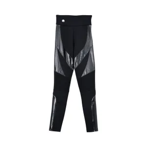 Philipp Plein Women's High-Waist Leggings with Leather-Look Panels
