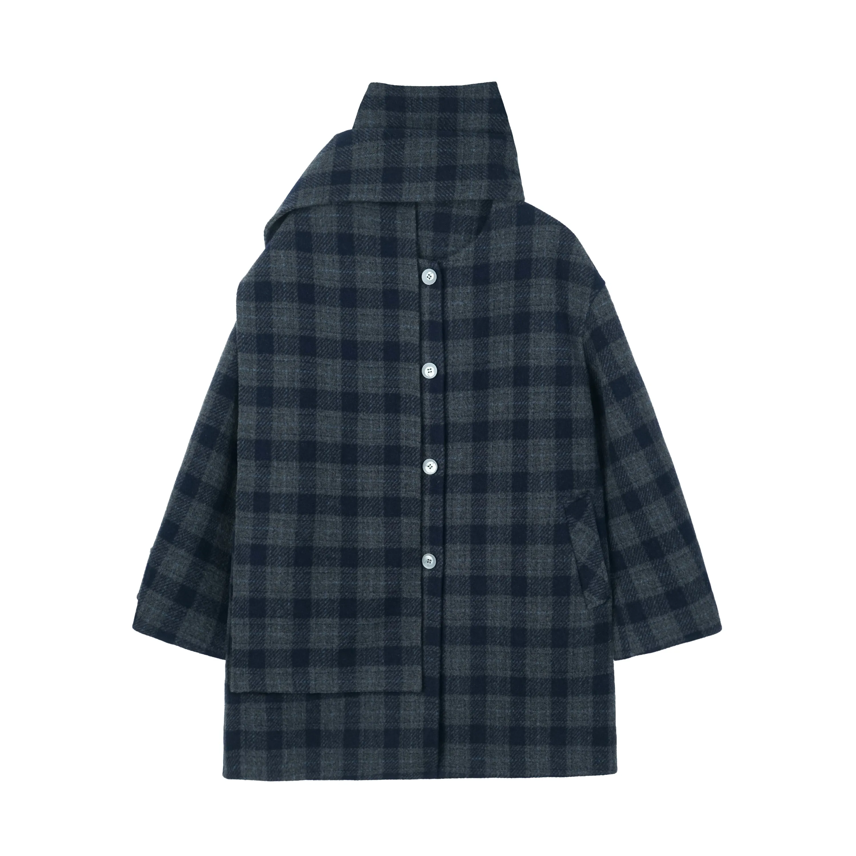 Plaid Wool Coat