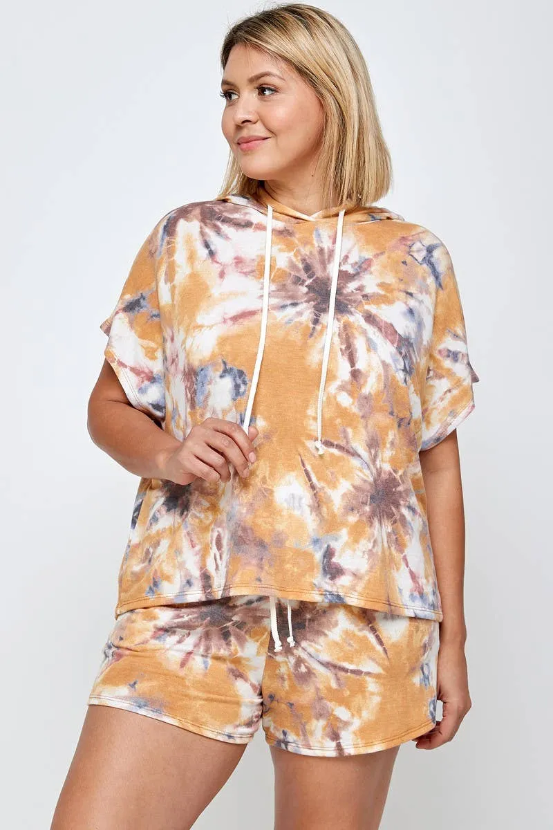 Plus Size Tie Dye Top and Short Set