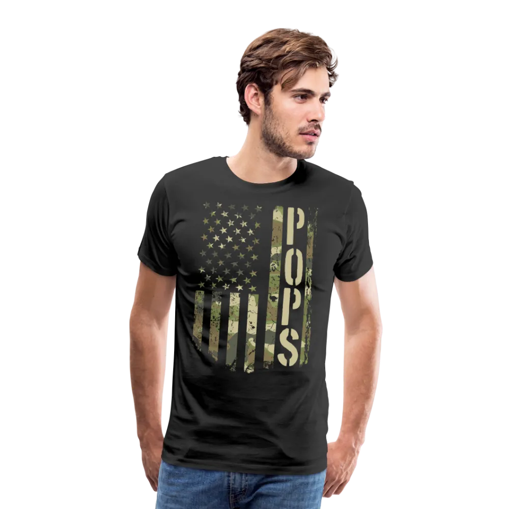 Pops Camo American Flag Men's Premium T-Shirt
