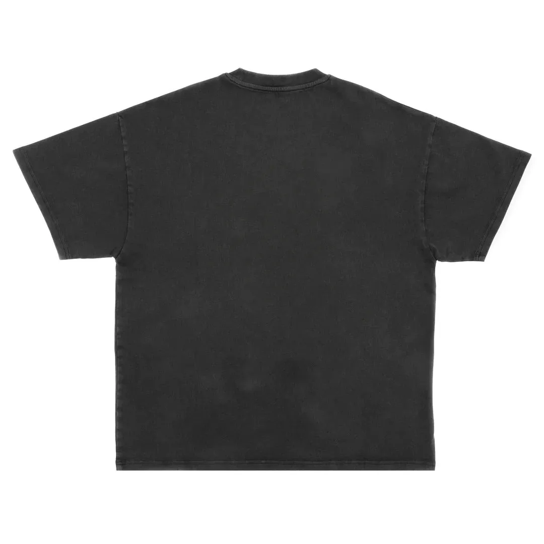 Portugal-Italy Love Oversized Varsity Tee - Black