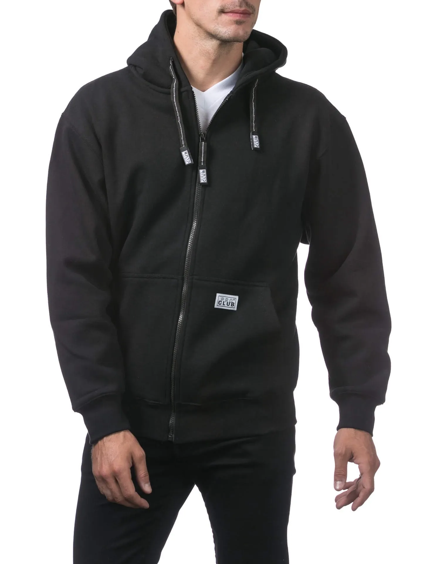 Pro Club Heavyweight Full Zip Fleece Hoodie - BLACK