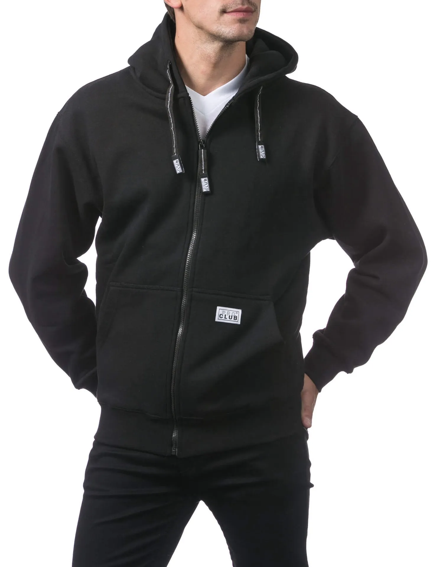Pro Club Heavyweight Full Zip Fleece Hoodie - BLACK
