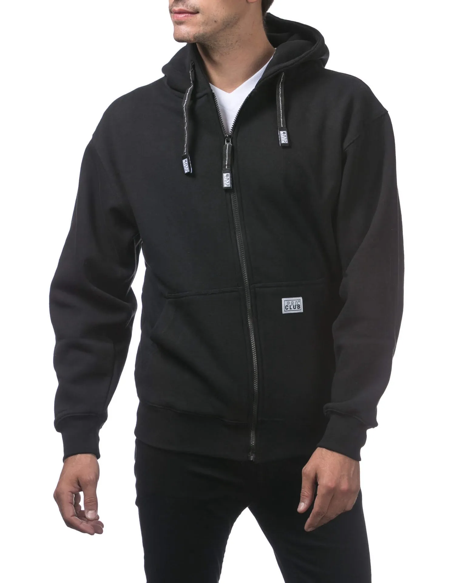 Pro Club Heavyweight Full Zip Fleece Hoodie - BLACK