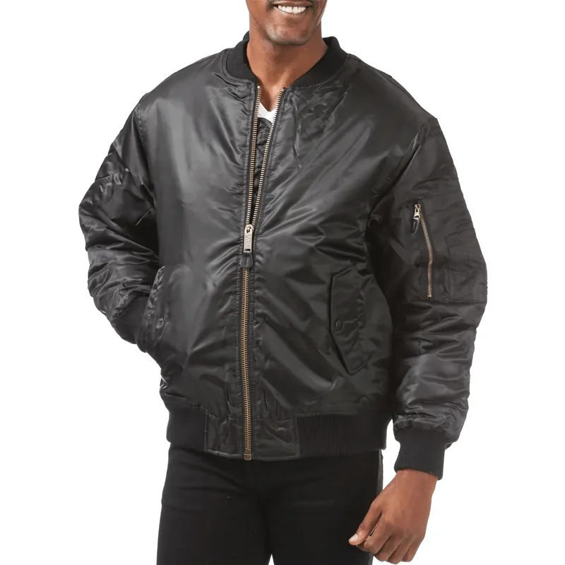 Pro Club Men's Flight Bomber Jacket - Black