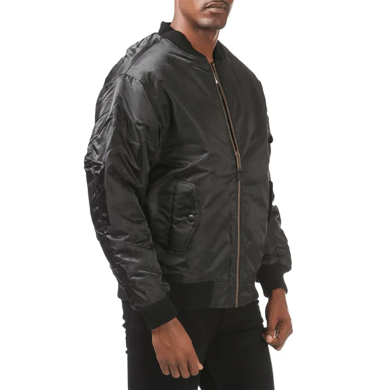 Pro Club Men's Flight Bomber Jacket - Black