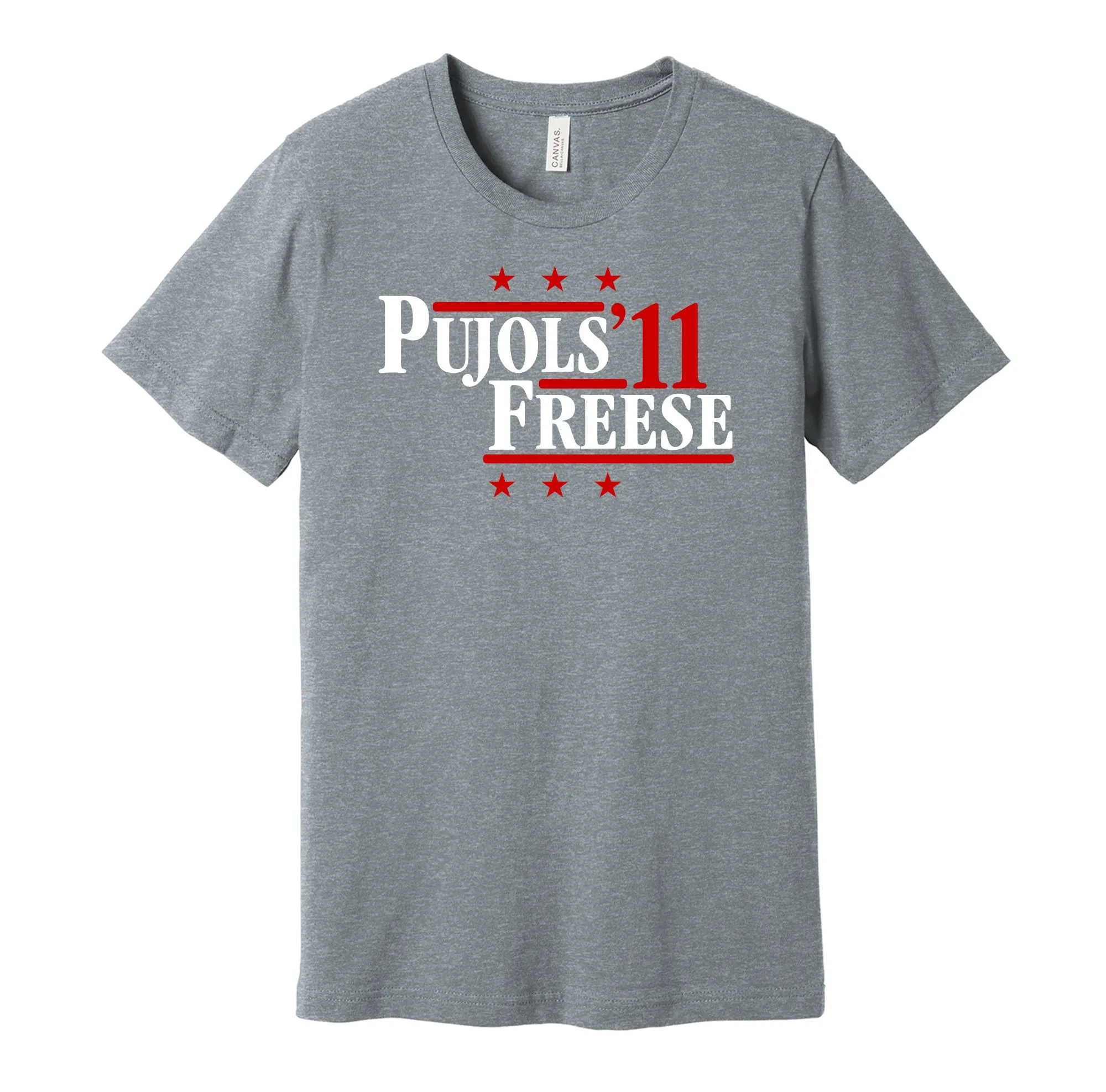 Pujols & Freese '11 - St. Louis Baseball Legends Political Campaign Parody T-Shirt - Hyper Than Hype Shirts