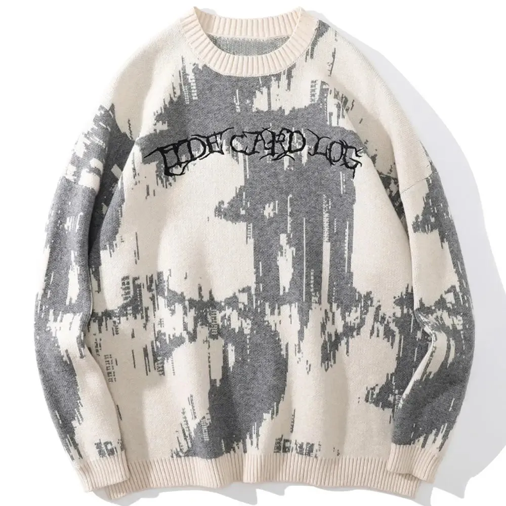 Punk Letter Knitted Diablo Sweater