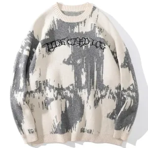 Punk Letter Knitted Diablo Sweater