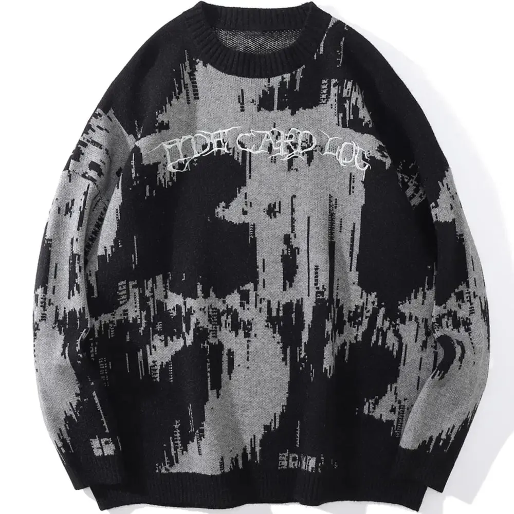 Punk Letter Knitted Diablo Sweater