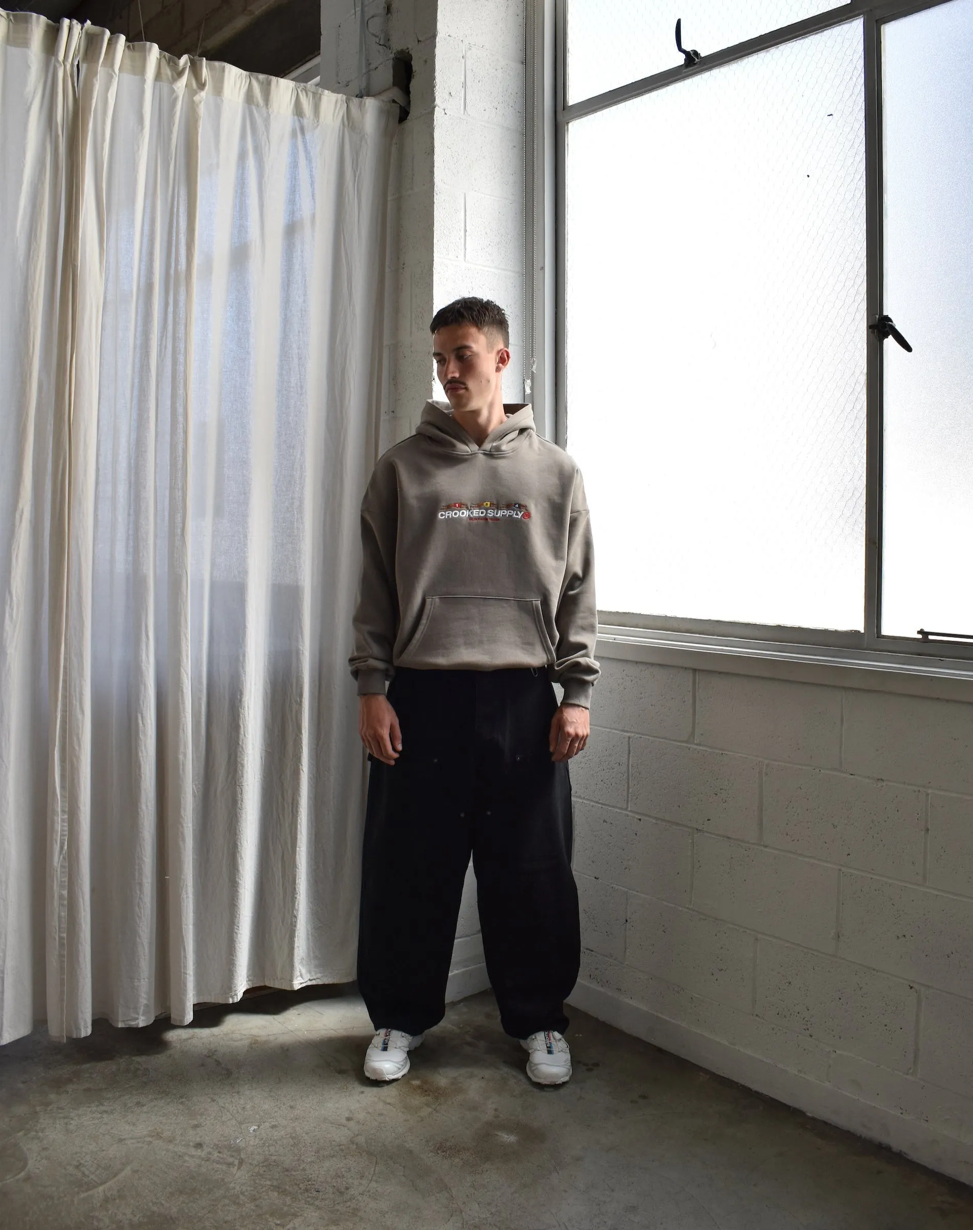 Punters Club Hoodie - Stone (Embroidered Logo)