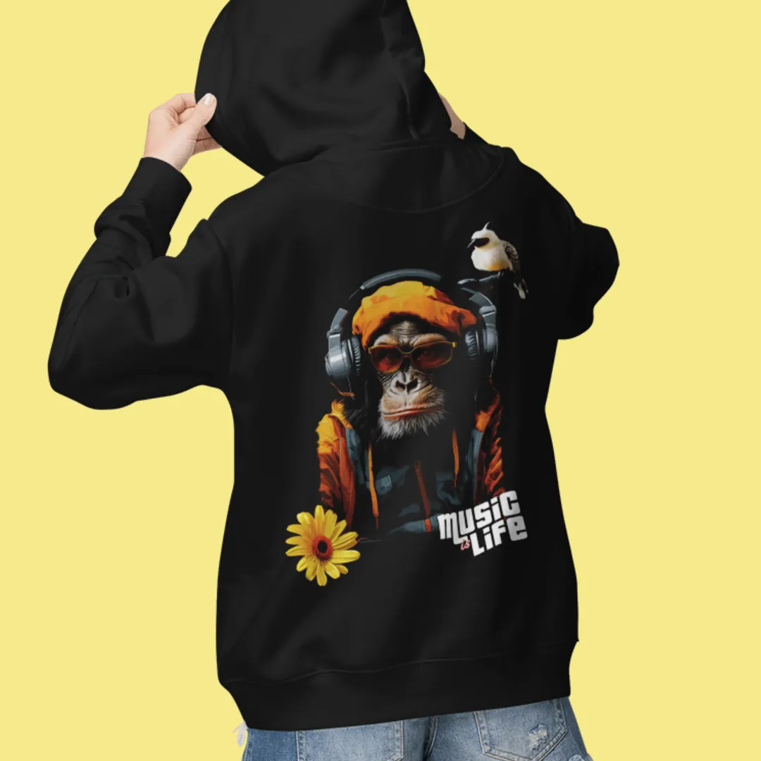 "Monkey Music"  Custom Unisex Hoodie