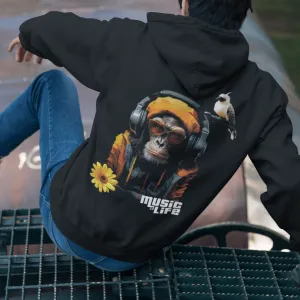 "Monkey Music"  Custom Unisex Hoodie