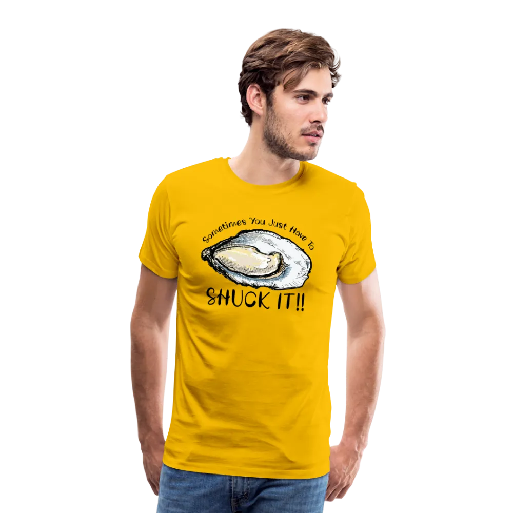"Shuck It" Humorous Oyster T-Shirt - Unique Casual Seafood Enthusiast Apparel
