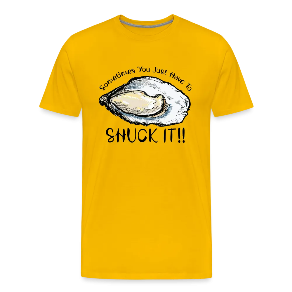 "Shuck It" Humorous Oyster T-Shirt - Unique Casual Seafood Enthusiast Apparel