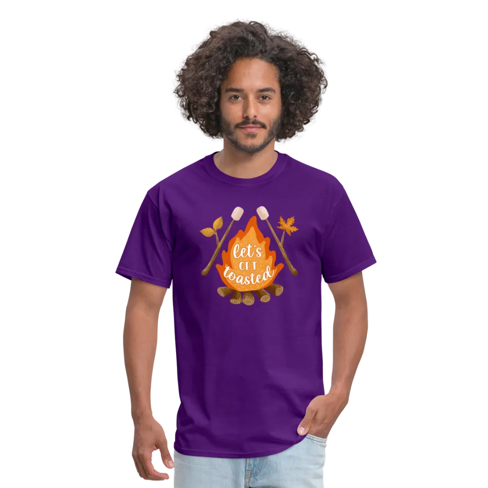 "S'moreLaughs: 'Let's Get Toasted' Tee Featuring Campfire and Marshmallow Fun"