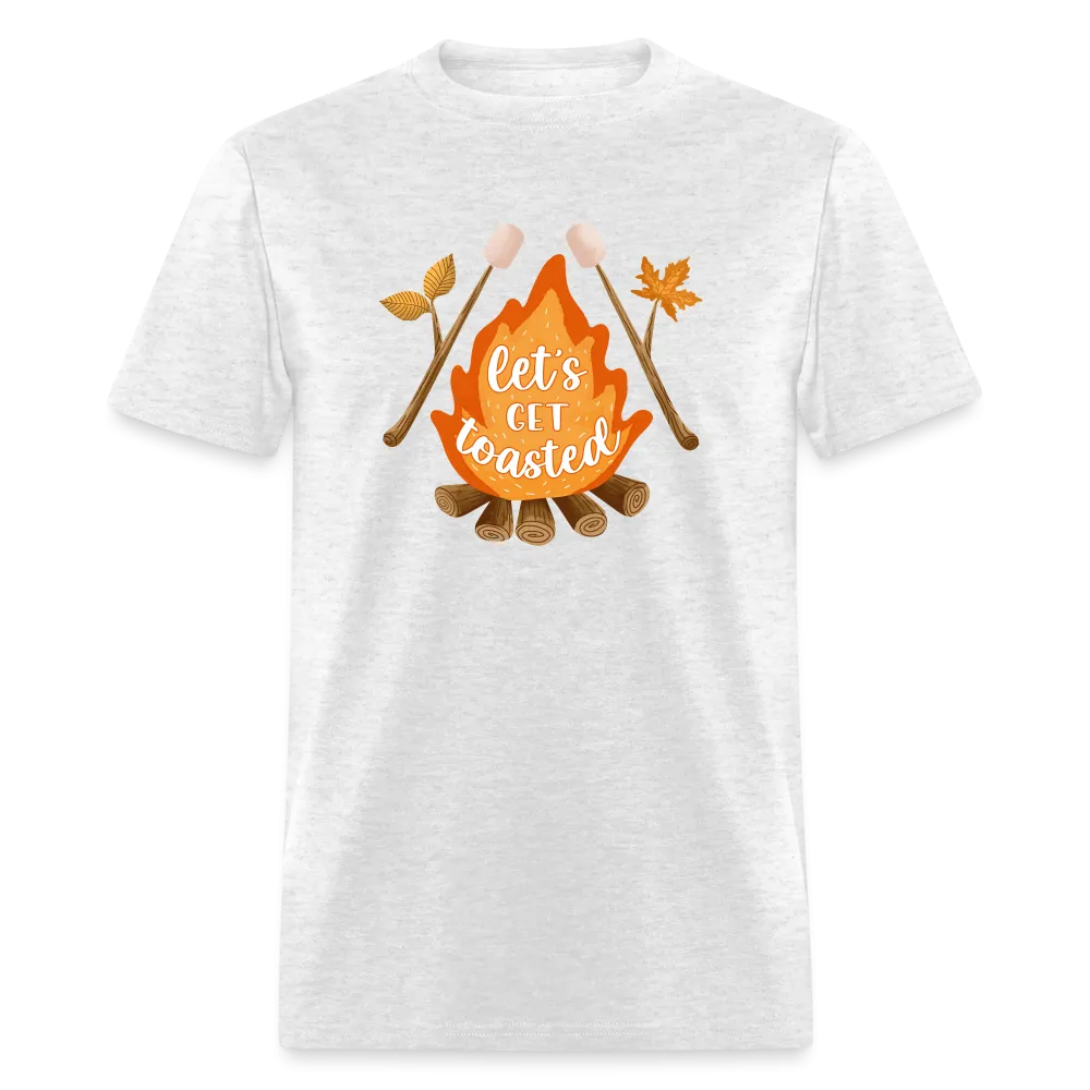 "S'moreLaughs: 'Let's Get Toasted' Tee Featuring Campfire and Marshmallow Fun"