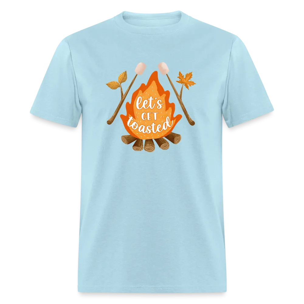 "S'moreLaughs: 'Let's Get Toasted' Tee Featuring Campfire and Marshmallow Fun"