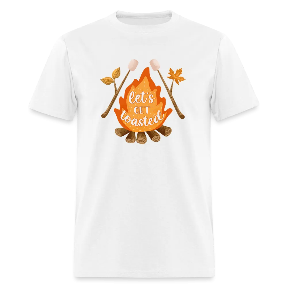 "S'moreLaughs: 'Let's Get Toasted' Tee Featuring Campfire and Marshmallow Fun"