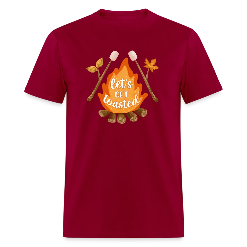 "S'moreLaughs: 'Let's Get Toasted' Tee Featuring Campfire and Marshmallow Fun"