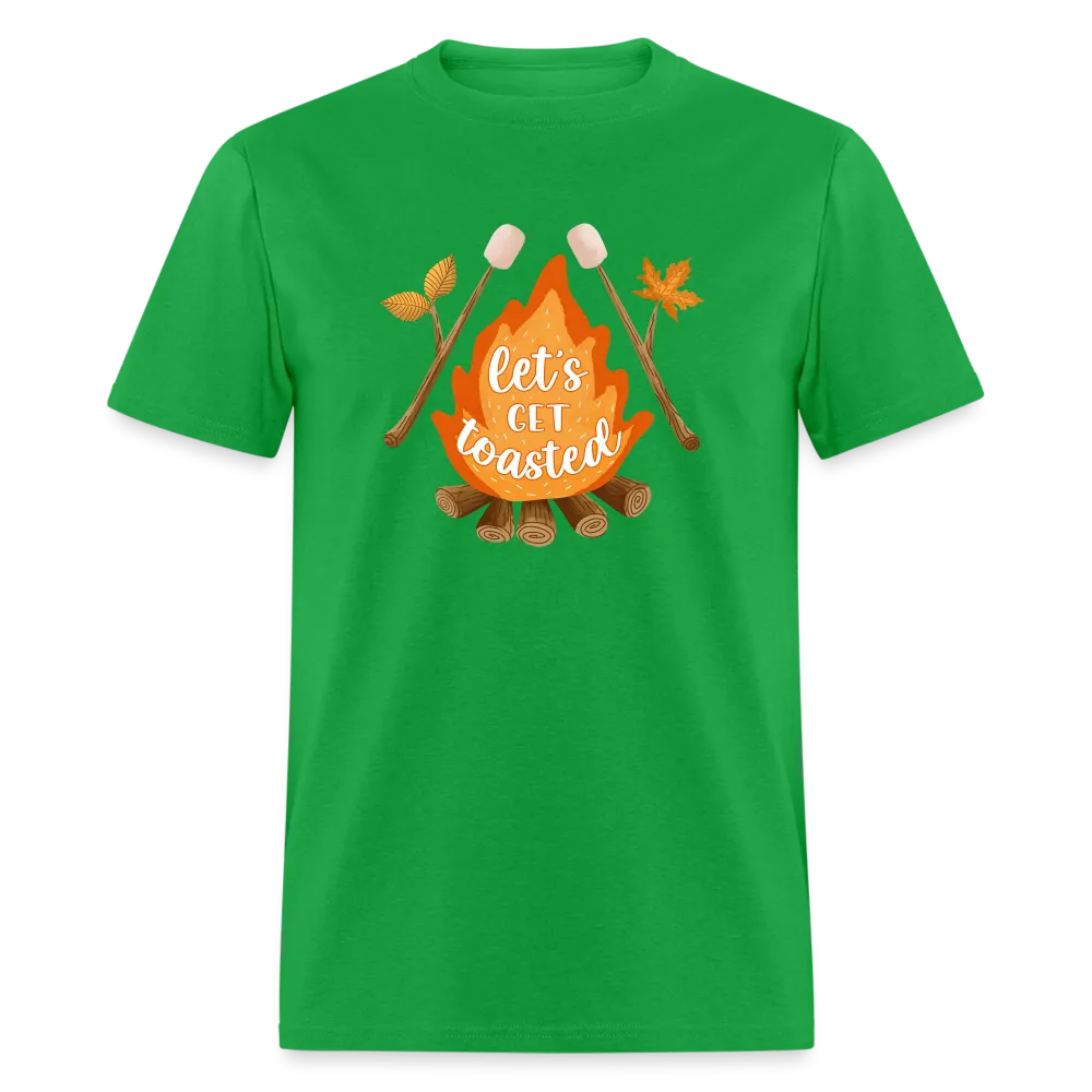 "S'moreLaughs: 'Let's Get Toasted' Tee Featuring Campfire and Marshmallow Fun"