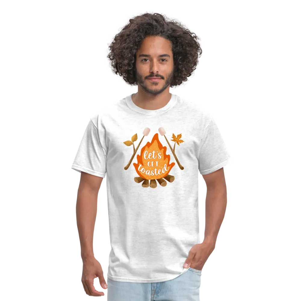"S'moreLaughs: 'Let's Get Toasted' Tee Featuring Campfire and Marshmallow Fun"
