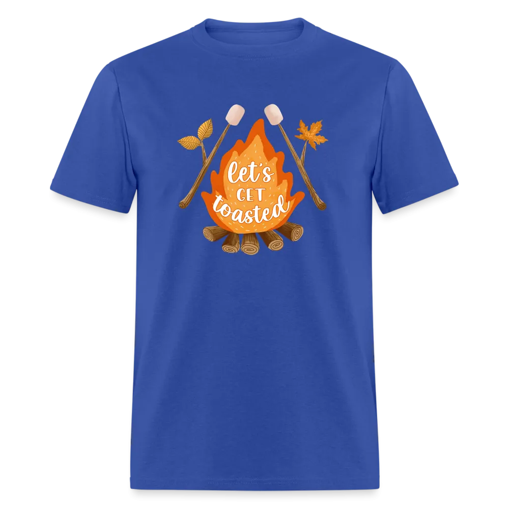"S'moreLaughs: 'Let's Get Toasted' Tee Featuring Campfire and Marshmallow Fun"