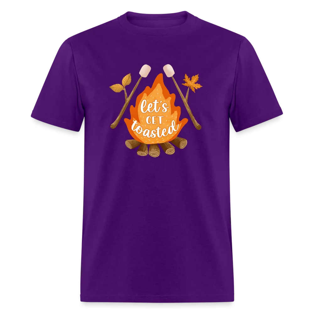 "S'moreLaughs: 'Let's Get Toasted' Tee Featuring Campfire and Marshmallow Fun"