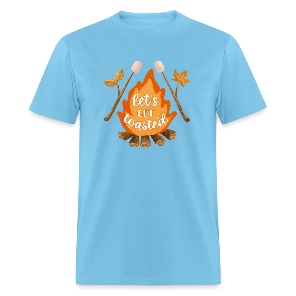 "S'moreLaughs: 'Let's Get Toasted' Tee Featuring Campfire and Marshmallow Fun"