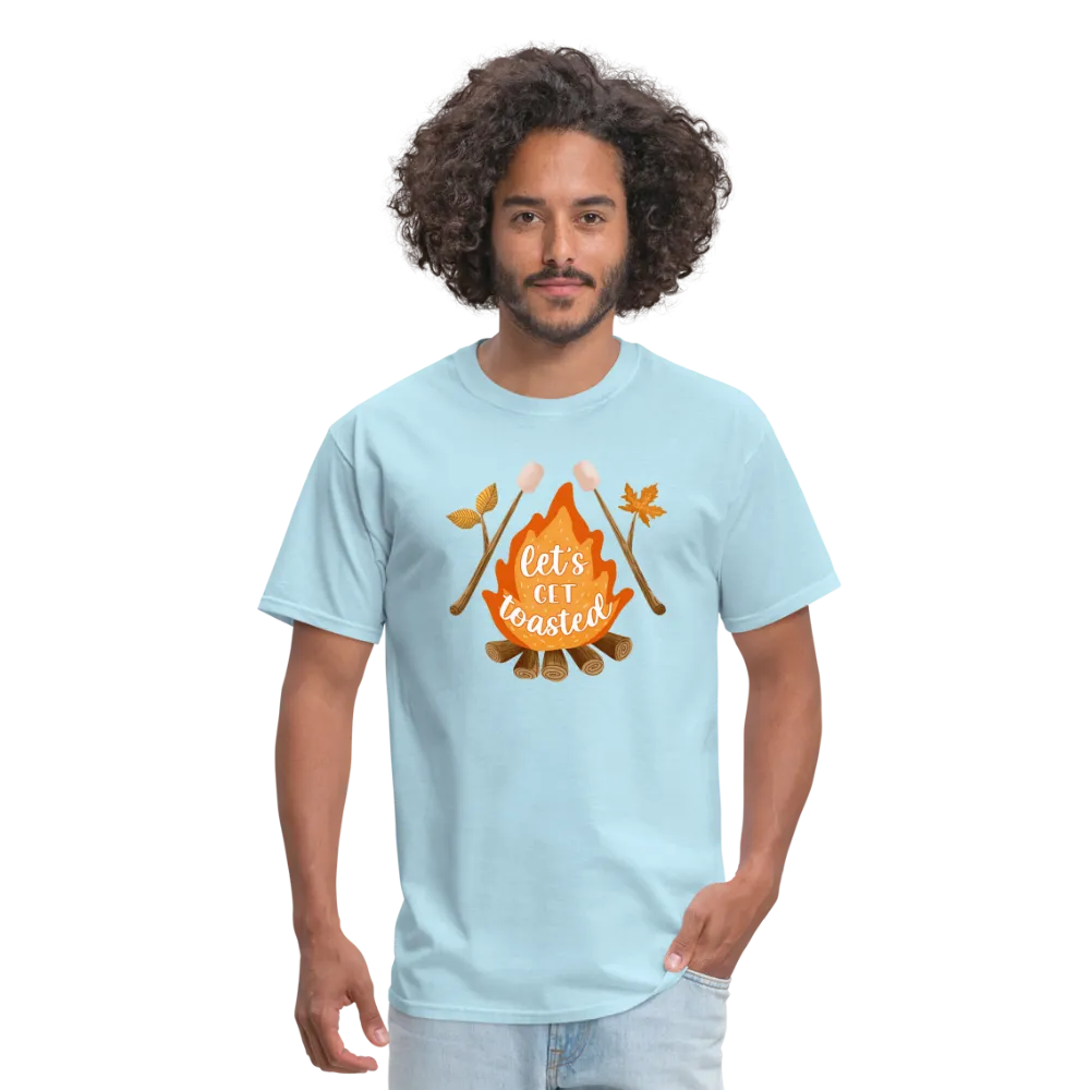"S'moreLaughs: 'Let's Get Toasted' Tee Featuring Campfire and Marshmallow Fun"