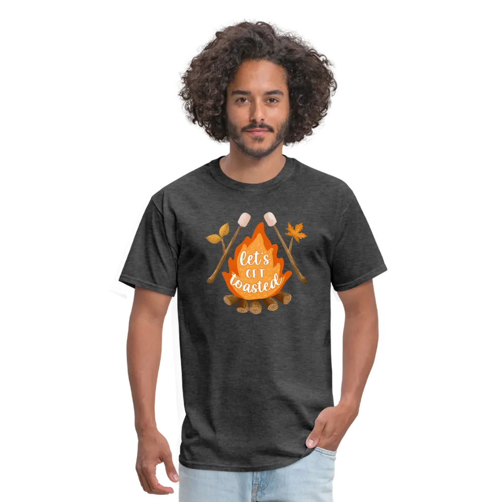 "S'moreLaughs: 'Let's Get Toasted' Tee Featuring Campfire and Marshmallow Fun"