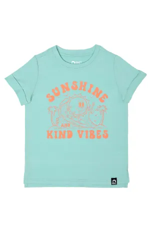 RAGS Short Rolled Sleeve Kids Tee - Sunshine & Kind Vibes
