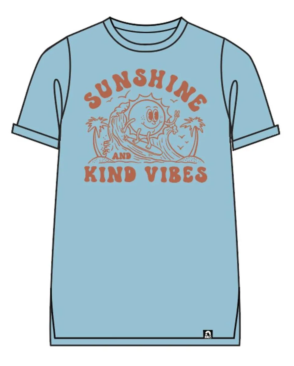RAGS Short Rolled Sleeve Kids Tee - Sunshine & Kind Vibes
