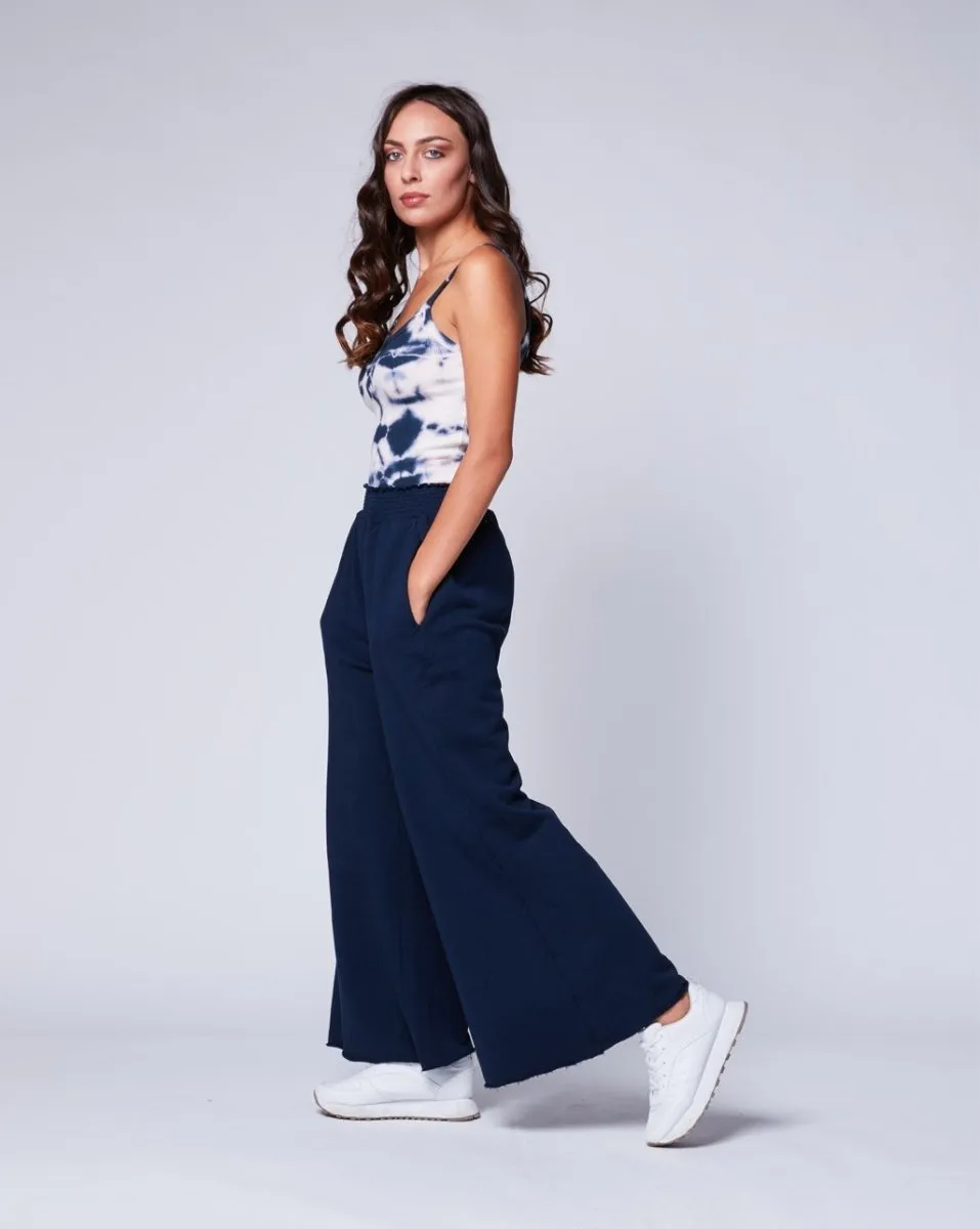 Raw Elastic Palazzo Pant