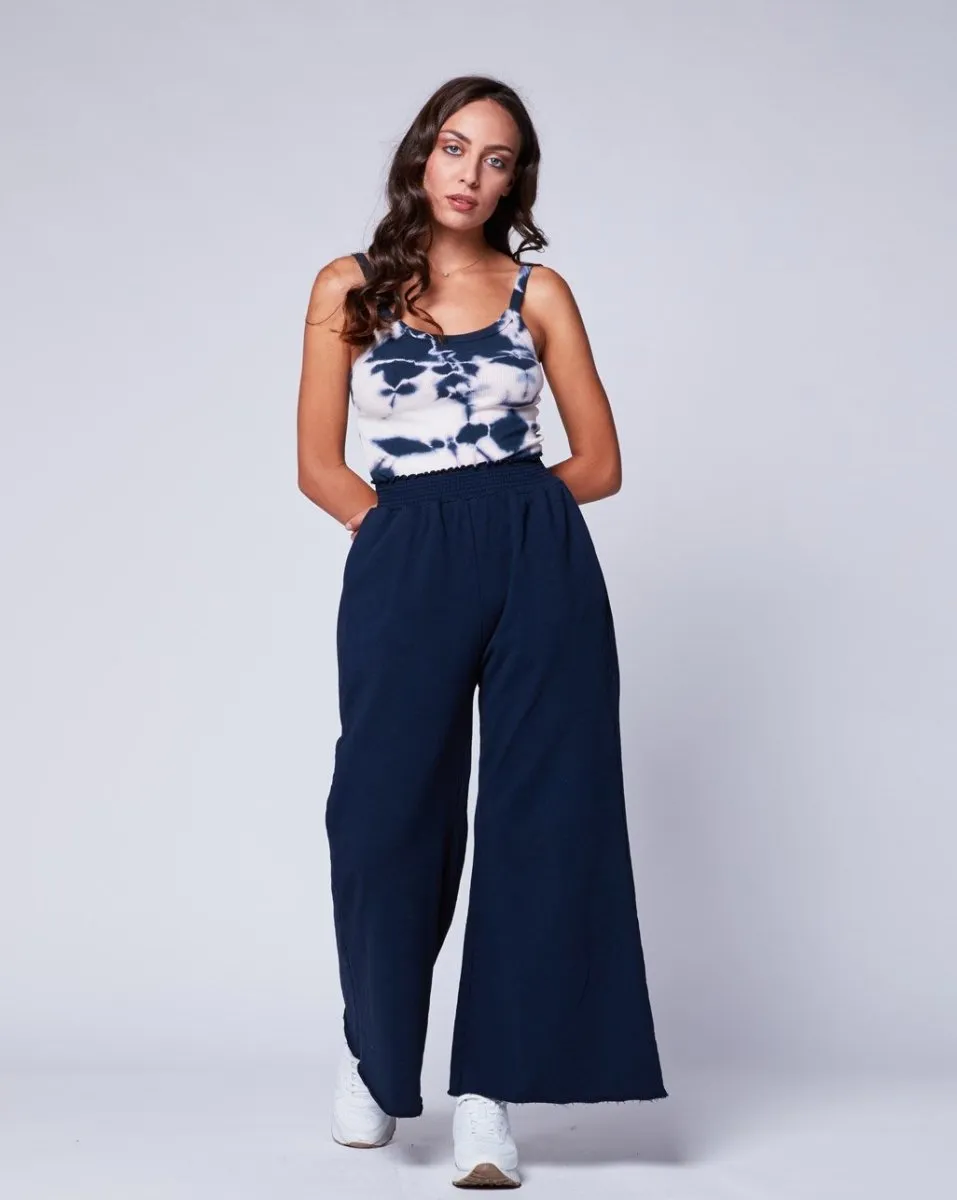 Raw Elastic Palazzo Pant