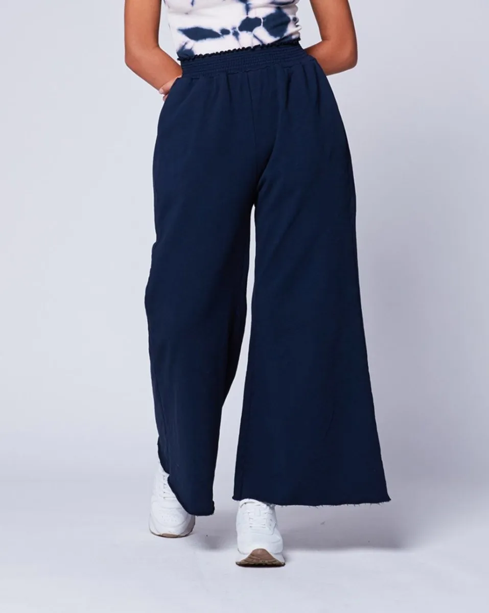 Raw Elastic Palazzo Pant