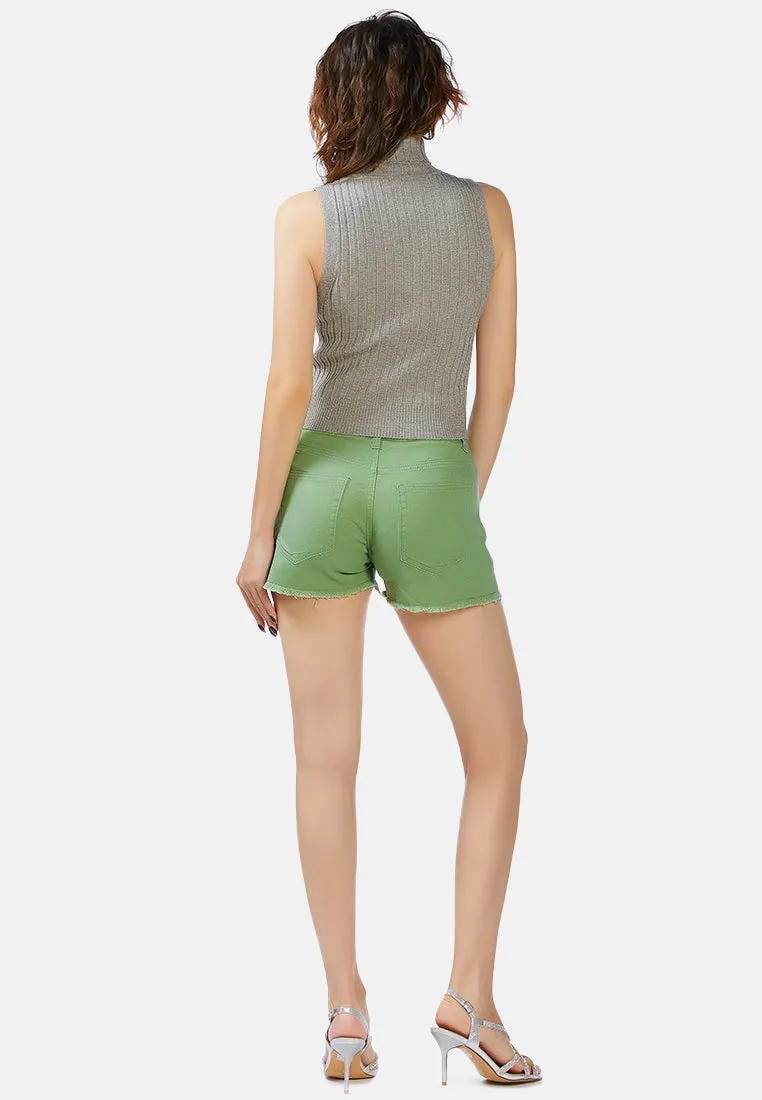 Raw Hem Denim Shorts By Ruw