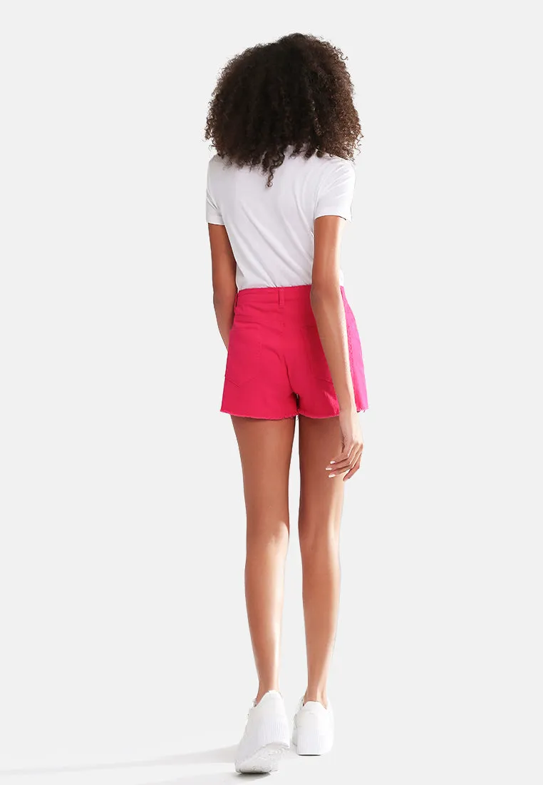 Raw Hem Denim Shorts By Ruw