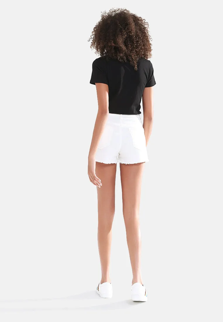 Raw Hem Denim Shorts By Ruw