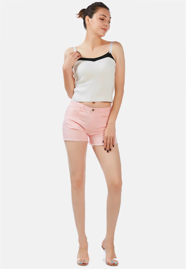Raw Hem Denim Shorts By Ruw
