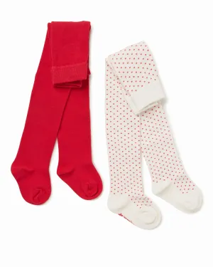 Red and White Tights 2 Pack