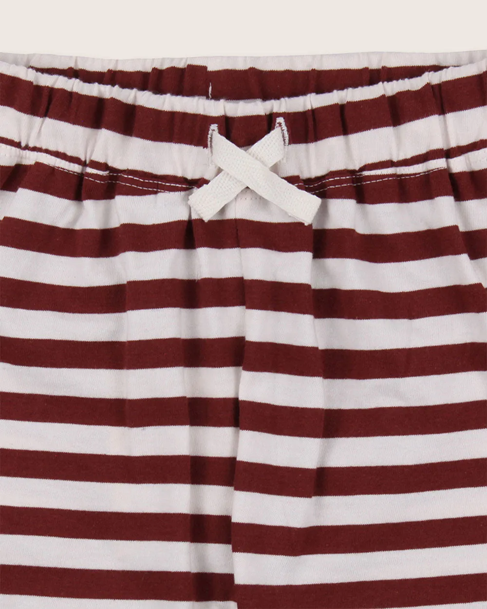 Red Horizontal Stripe Print Shorts