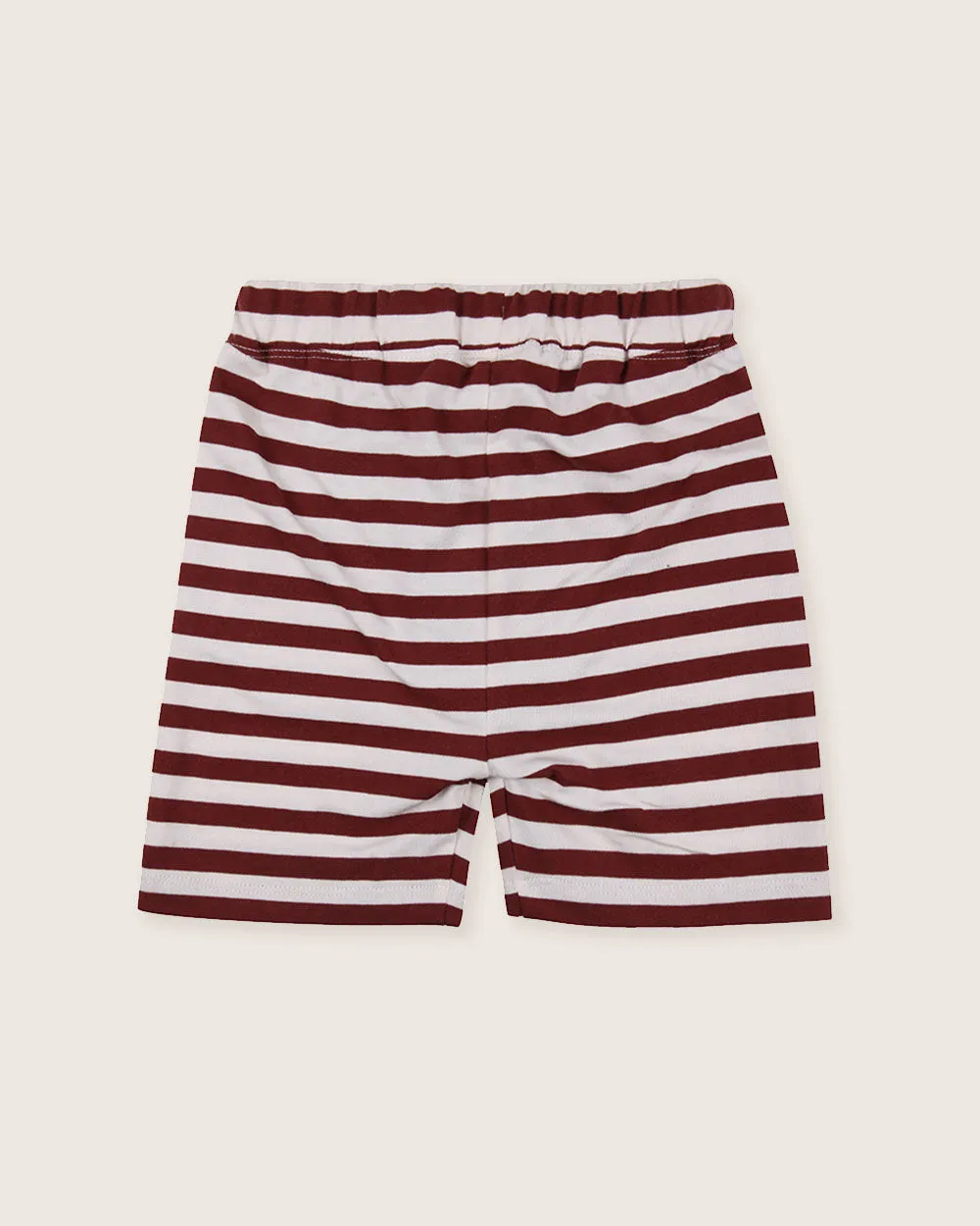 Red Horizontal Stripe Print Shorts